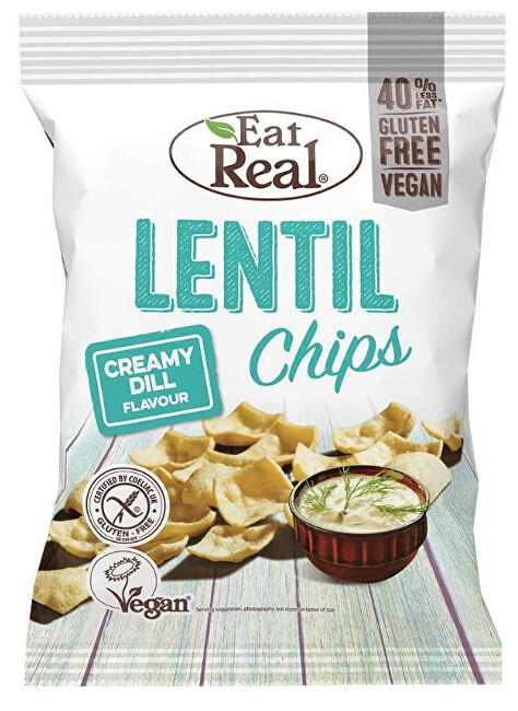 Zobrazit detail výrobku Eat Real Lentil Creamy Dill 40 g Zobrazit detail výrobku Eat Real Lentil Creamy Dill 40 g