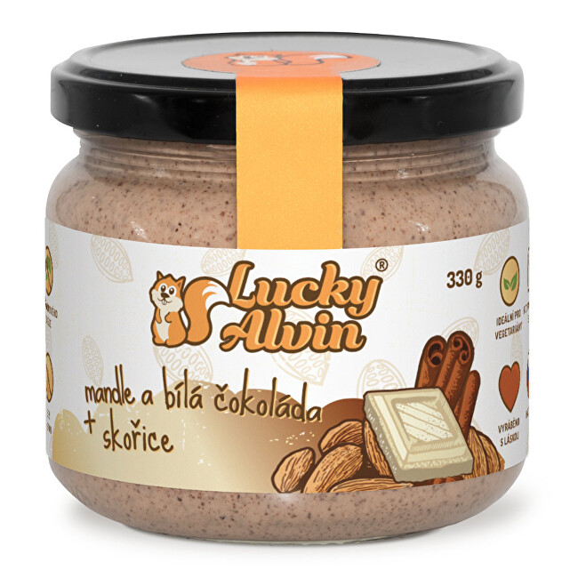 Zobrazit detail výrobku Lucky Alvin Mandle + bílá čokoláda + skořice 330 g Zobrazit detail výrobku Lucky Alvin Mandle + bílá čokoláda + skořice 330 g