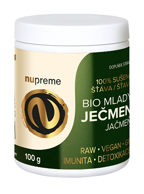 Zobrazit detail výrobku Nupreme Mladý ječmen premium 100 g BIO NUPREME Zobrazit detail výrobku Nupreme Mladý ječmen premium 100 g BIO NUPREME