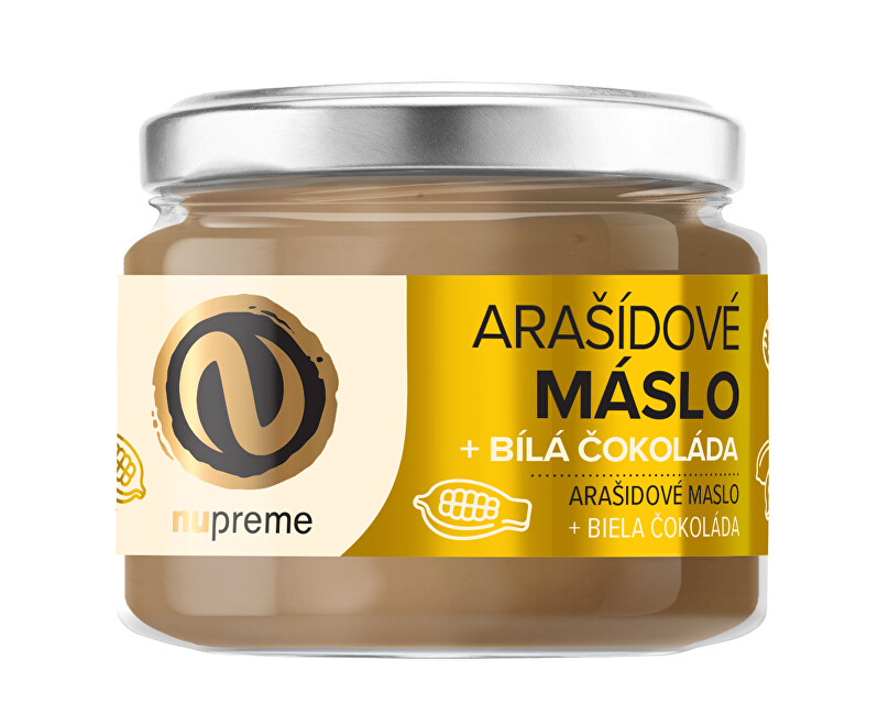 Zobrazit detail výrobku Nupreme Nupreme Arašídové máslo s bílou čokoládou 220 g Zobrazit detail výrobku Nupreme Nupreme Arašídové máslo s bílou čokoládou 220 g