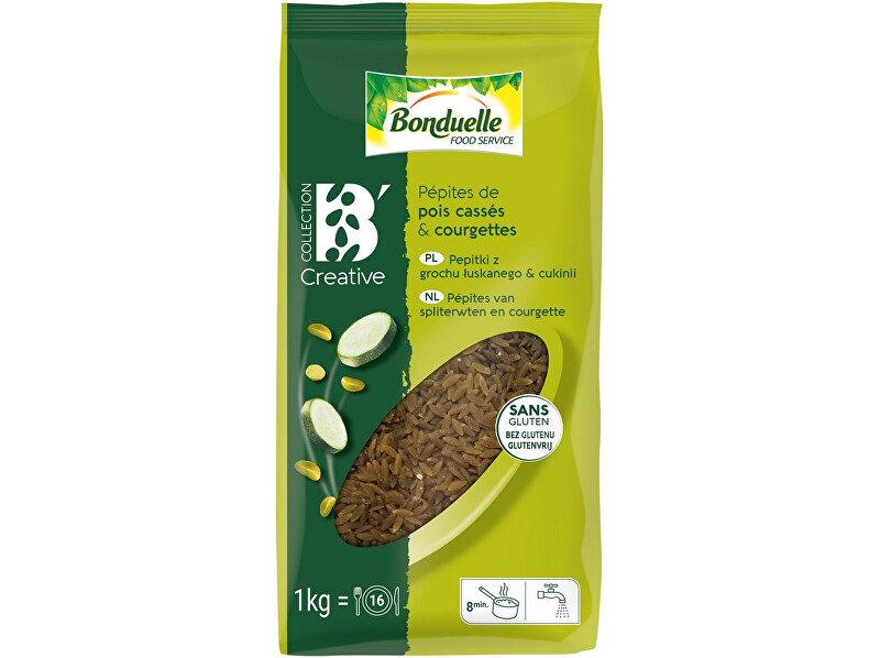 Zobrazit detail výrobku Bonduelle Pepitky z hrášku a cukety 1kg Zobrazit detail výrobku Bonduelle Pepitky z hrášku a cukety 1kg