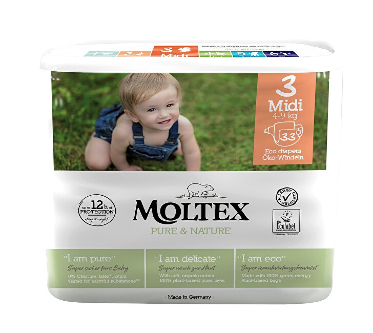 Zobrazit detail výrobku Moltex Pure & Nature Plenky Moltex Pure & Nature Midi 4-9 kg (33 ks) Zobrazit detail výrobku Moltex Pure & Nature Plenky Moltex Pure & Nature Midi 4-9 kg (33 ks)