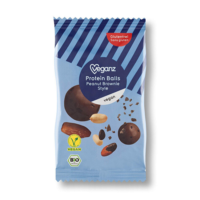 Zobrazit detail výrobku Veganz Proteinové kuličky arašídové, Bio 50 g Zobrazit detail výrobku Veganz Proteinové kuličky arašídové, Bio 50 g