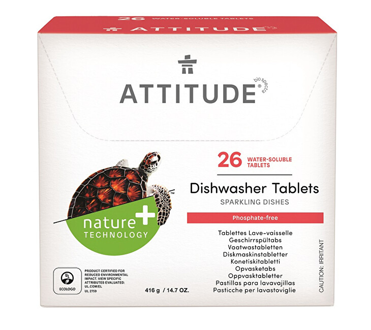 Zobrazit detail výrobku ATTITUDE Nature+ Tablety do myčky bez fosfátů ATTITUDE (26 dávek) Zobrazit detail výrobku ATTITUDE Nature+ Tablety do myčky bez fosfátů ATTITUDE (26 dávek)