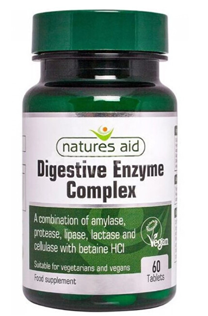 Zobrazit detail výrobku Natures Aid Trávící enzymy Complex s betainem HCl 100 mg 60 tablet Zobrazit detail výrobku Natures Aid Trávící enzymy Complex s betainem HCl 100 mg 60 tablet