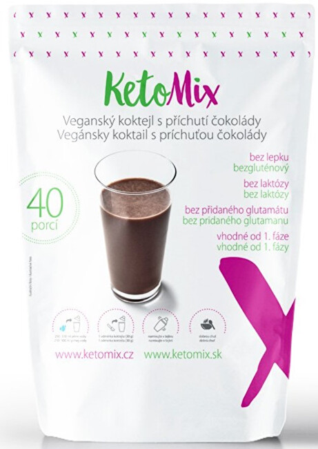 Zobrazit detail výrobku KetoMix Veganský (bezlaktózový koktejl) koktejl s příchutí čokolády 1200 g (40 porcí) Zobrazit detail výrobku KetoMix Veganský (bezlaktózový koktejl) koktejl s příchutí čokolády 1200 g (40 porcí)