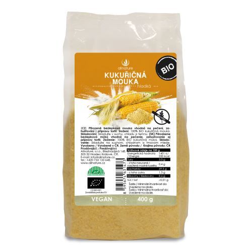 Zobrazit detail výrobku Allnature Kukuřičná mouka BIO 400 g Zobrazit detail výrobku Allnature Kukuřičná mouka BIO 400 g