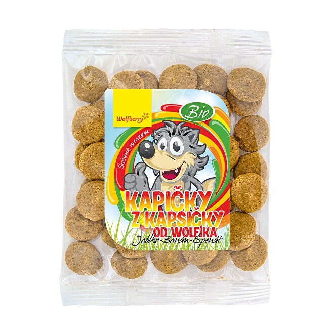 Zobrazit detail výrobku Wolfberry Kapičky z kapsičky BIO od Wolfíka - jablko, banán, špenát 18 g Zobrazit detail výrobku Wolfberry Kapičky z kapsičky BIO od Wolfíka - jablko, banán, špenát 18 g