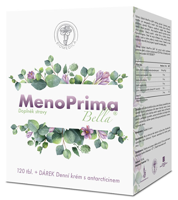 Zobrazit detail výrobku Biomedica MenoPrima Bella tbl.120 + dárek denní krém s Antarcticinem Zobrazit detail výrobku Biomedica MenoPrima Bella tbl.120 + dárek denní krém s Antarcticinem