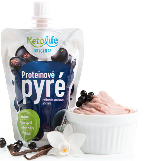Zobrazit detail výrobku KetoLife Proteinové pyré - Rybízové s vanilkovou příchutí 100 g Zobrazit detail výrobku KetoLife Proteinové pyré - Rybízové s vanilkovou příchutí 100 g