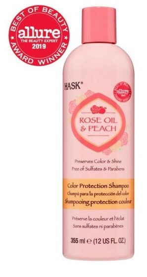 Zobrazit detail výrobku Hask Šampon pro barvené vlasy - růž.olej-broskev 355 ml Zobrazit detail výrobku Hask Šampon pro barvené vlasy - růž.olej-broskev 355 ml