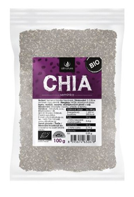Zobrazit detail výrobku Allnature Chia semínka BIO 100 g Zobrazit detail výrobku Allnature Chia semínka BIO 100 g