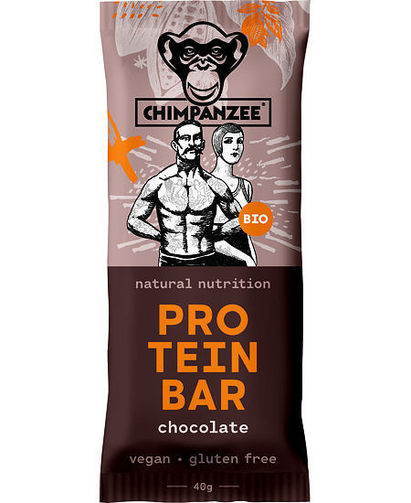 Zobrazit detail výrobku Chimpanzee Bio protein bar Chocolate 40 g Zobrazit detail výrobku Chimpanzee Bio protein bar Chocolate 40 g