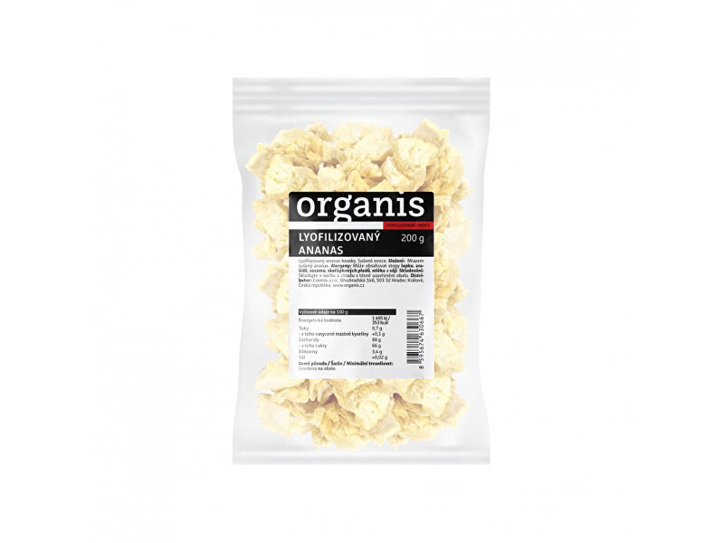 Zobrazit detail výrobku Organis Ananas sušený mrazem kousky 200 g Zobrazit detail výrobku Organis Ananas sušený mrazem kousky 200 g