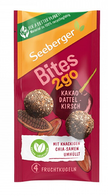 Zobrazit detail výrobku Seeberger Snack2go Kuličky z kakaa, datlí a třešní 38 g Zobrazit detail výrobku Seeberger Snack2go Kuličky z kakaa, datlí a třešní 38 g
