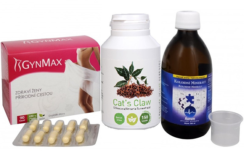 Doporučená kombinace produktů Na Ženské pohlavní orgány - Cat´s Claw + GynMax + Koloidní minerály