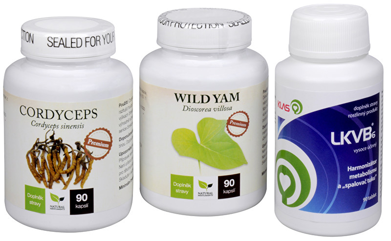 Doporučená kombinace produktů Cordyceps Premium + LKVB6 + Wild Yam Premium