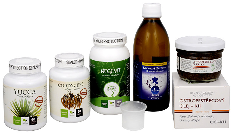 Doporučená kombinace produktů Na Únavu - Cordyceps Premium + Regevit + Koloidní minerály + Ostropestřecový olej (kaše) + Yucca