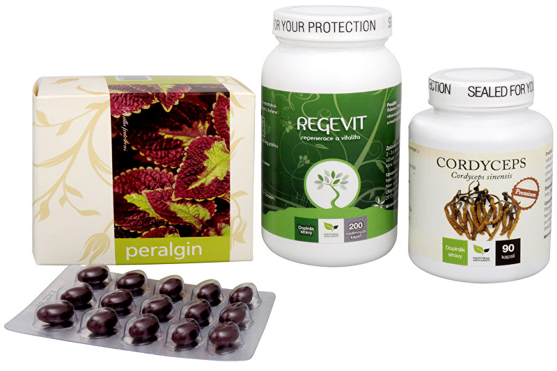 Doporučená kombinace produktů Na Imunitu - Cordyceps Premium + Regevit + Peralgin