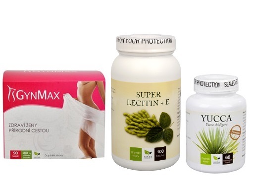 Doporučená kombinace produktů Detoxikace - Lecitin 3x silnější + Yucca + Gynmax