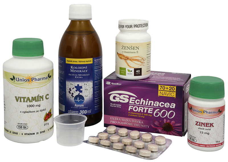 Doporučená kombinace produktů Na Imunitu - Koloidní minerály + GS Echinacea FORTE + Ženšen korejský + Vitamín C 1000 se šípkem + Zinek ZDARMA