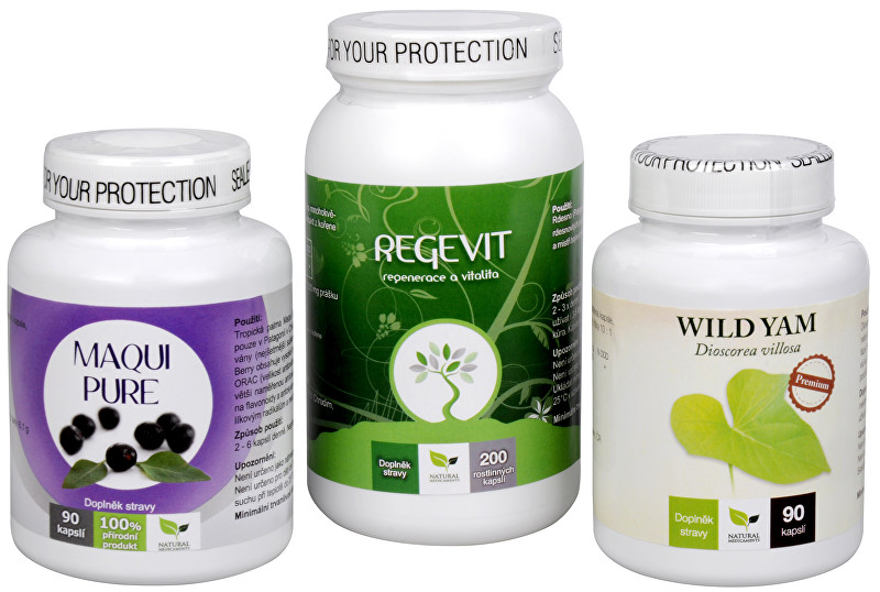 Doporučená kombinace produktů Maqui Pure + Regevit + Wild Yam