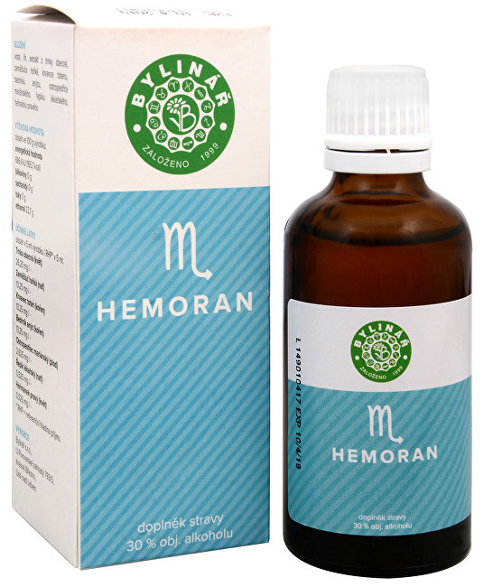 Bylinář Hemoran 50 ml - SLEVA - PROŘÍZNUTÉ BALENÍ