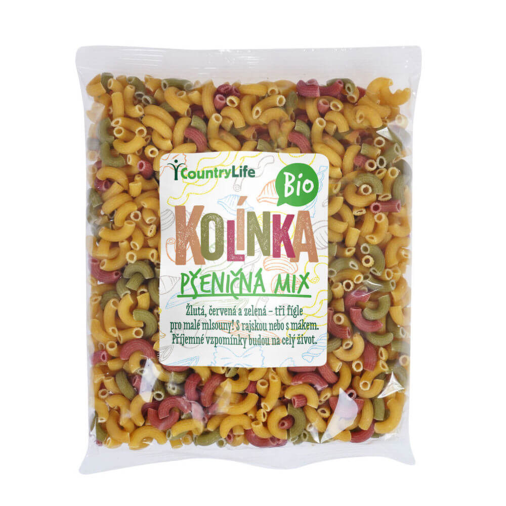 Country Life Těstoviny kolínka pšeničná mix BIO 400 g Prozdravi cz