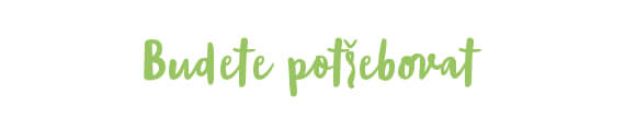 Potřebné suroviny Budete potřebovat