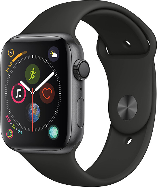 Hodinky Apple Watch Series 4 40mm vesmírně šedý hliník s černým sportovním řemínkem