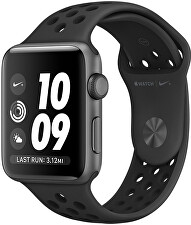 Apple Watch Series 3 Nike+ 38mm vesmírně šedý hliník s antracitovým/černým Nike sportovním řemínkem