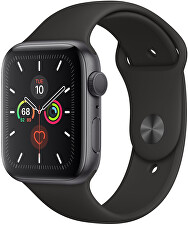 Apple Watch Series 5 40mm vesmírně šedý hliník s černým sportovním řemínkem