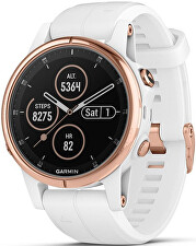 Garmin Fenix 5S Plus Sapphire Rose Gold, White Band