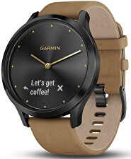 Garmin Vívomove Optic Premium Black, Tan Band (velikost S/M)