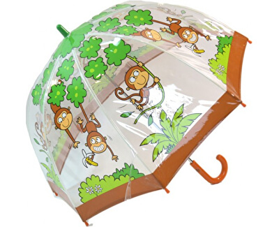 Dětský průhledný holový deštník Buggz Kids Stuff Monkey BUMON Dětský průhledný holový deštník Buggz Kids Stuff Monkey BUMON