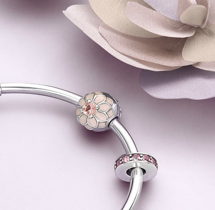 Floral charm. Pandora стоппер Розочка. Charm 5621512. Charm 70559055.