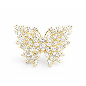 Blyštivá pozlacená brož Motýl Gold