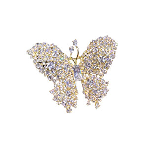 Oslnivá brož ve tvaru motýla Gold