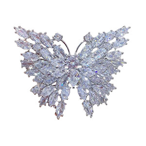 Blyštivá brož Motýl Silver