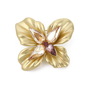 Originální brož se žlutými krystaly Květ Gold