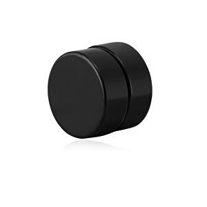 Černá magnetická single náušnice 2v1 (pecka, mini brož) VSE6018B-PET