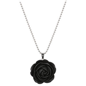Černý náhrdelník kytička