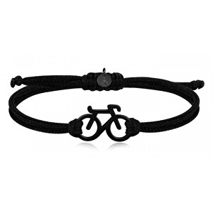 Černý šňůrkový náramek Jízdní kolo