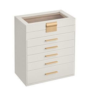 Luxusní šestipatrová krémová šperkovnice JBC171W01