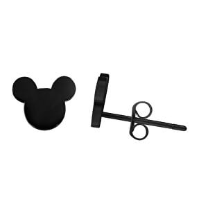 Designové černé náušnice Mickey Mouse