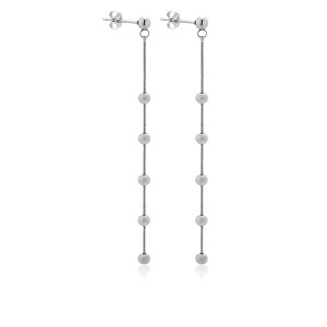 Dlouhé ocelové náušnice s korálky VAAXF351S