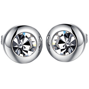 Drobné náušnice s čirým krystalem KES-046