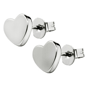 Drobné srdíčkové náušnice z oceli KES-026