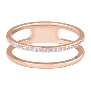 Dvojitý minimalistický prsten z oceli Rose Gold