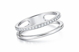 Dvojitý minimalistický prsten z oceli Silver